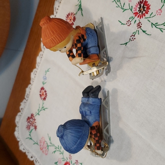 DECOR Enesco Porcelain Adorable 1981 Porcelain 2 Country Cousins Boy & Girl - Picture 10 of 16